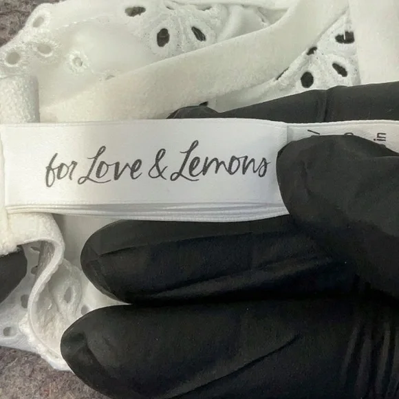 For love and lemons heather underwire bra navy and white lace coquette boho 34DD - Picture 5 of 7